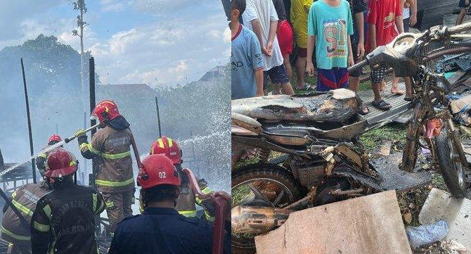 Kebakaran di Antasan Senor Hanguskan Lima Rumah Haris Terobos Api Selamatkan Ponakan